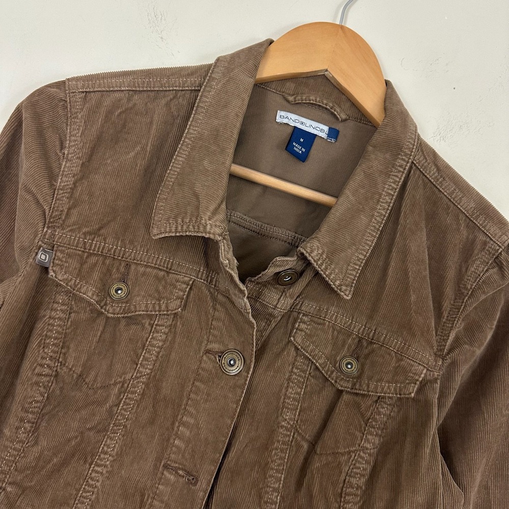 Bandolino Corduroy Trucker Ranch Work Jacket Brown Cotton Pockets Women M